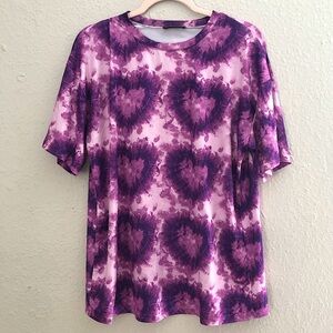 Purple Tie-Dye Heart Tee